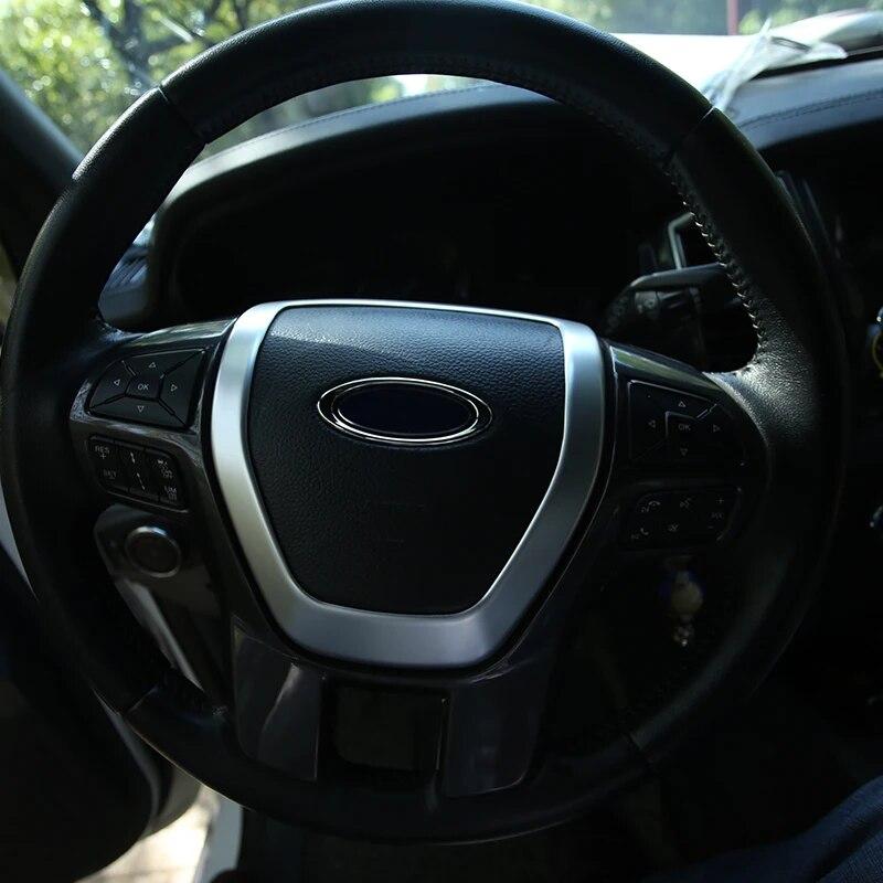 My Good Car ABS Chrom Auto Lenkrad Dekoration Abdeckung Trim Aufkleber Passend für Ford Ranger 2015 2016 Zubehör