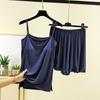 Ladies' Loose Casual Wear With Chest Cushion, Camisole, Shorts, Home Suit Set, Summer Thin Design, Can Be Worn Outside, Solid Color Pajamas