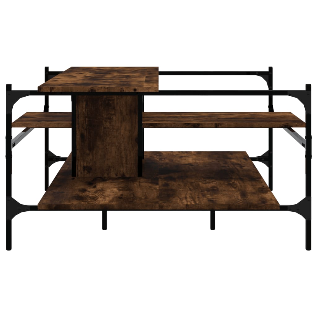  Coffee Table, Smoked Oak, 100x100x48.5 Cm, Wood-based