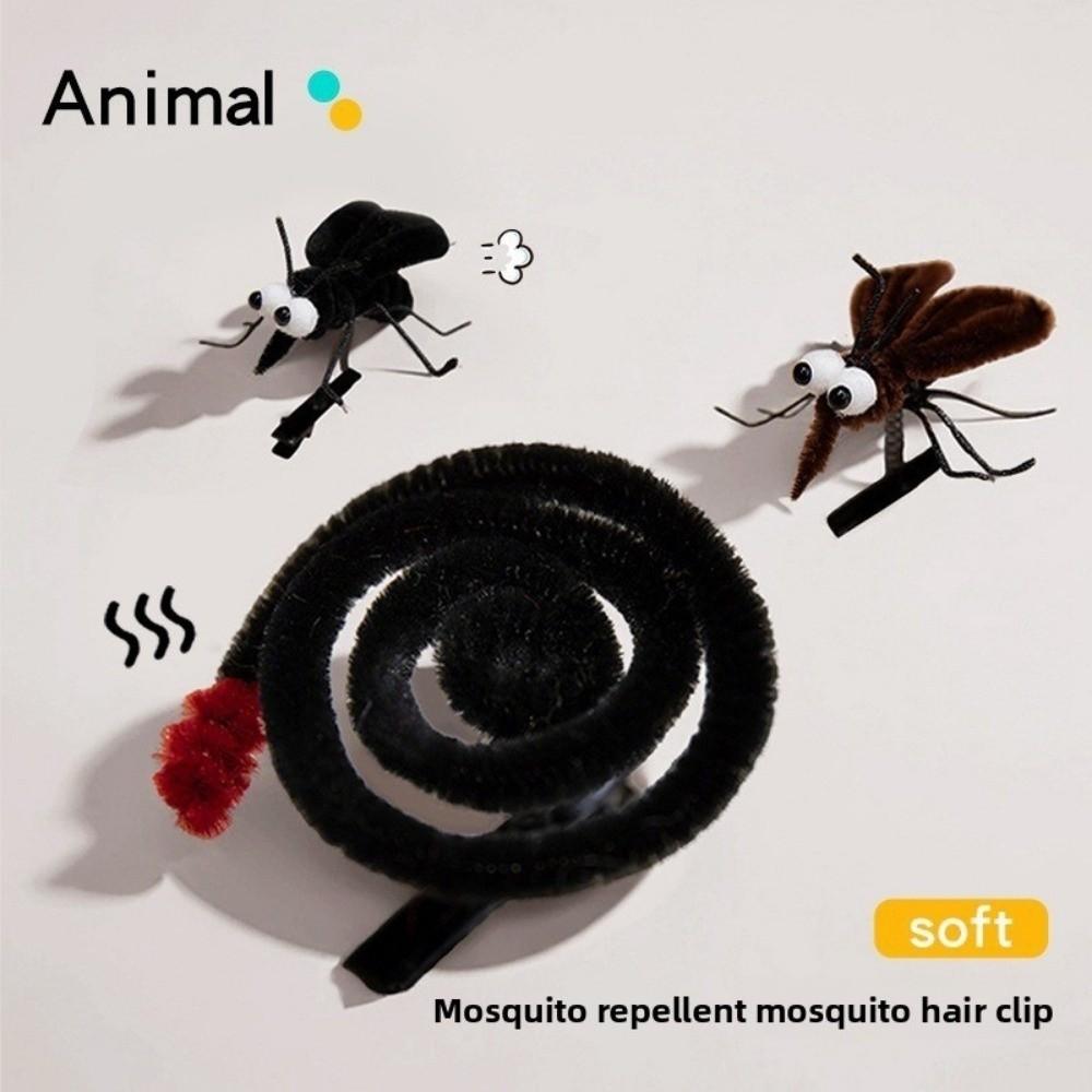 Funny Mosquito Hairpin Simulated Insect Spring Hairpin Cute Plush Toys  Photo Props