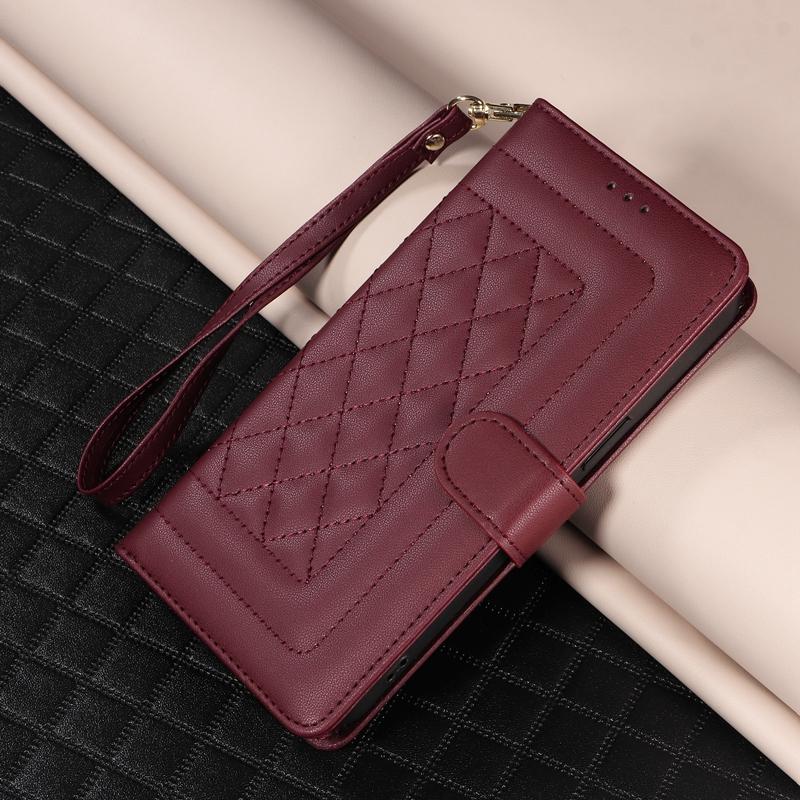 Diamond Check Flip Case on For Samsung Galaxy A51 A50 A52 A71 A20 A21S A30 A10 A31 A70 A72 A20S A20E Capa Magnetic Leather Cover