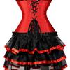 Set Due Pezzi Shapewear Donna Forma Palazzo Top Corsetto Modellante con Bordi Arricciati Gonna Corta
