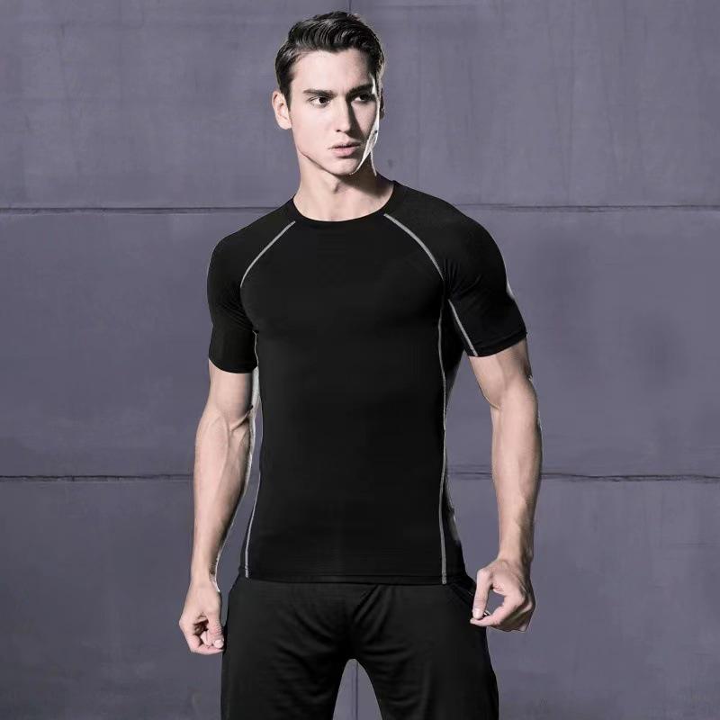 Men's Quick-Dry Summer Sports T-Shirt - Elastic, Breathable, Short-Sleeve for Running & Training