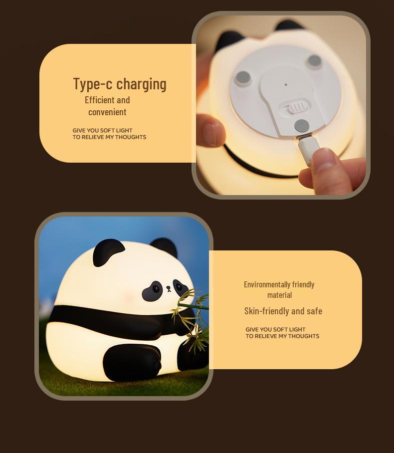 Panda Huahua Silicone Night Light - Eye-Friendly Atmosphere & Gift Light