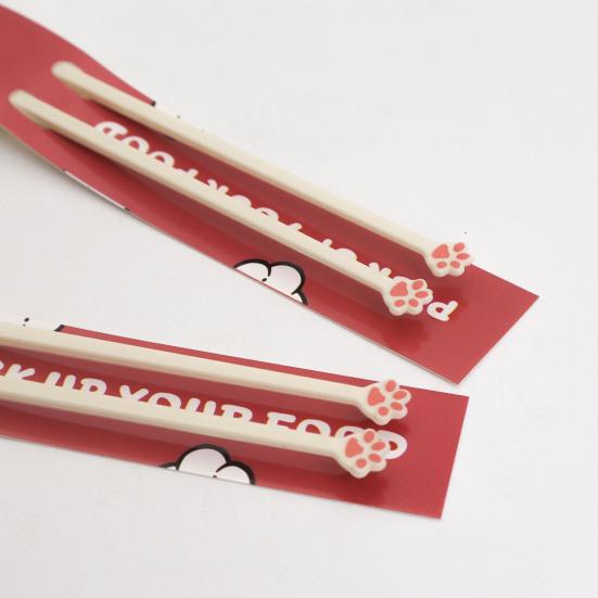 Cute Cat Paw Chopsticks Non-Slip Grip Utensils with Paw Print Design Reusable Kitchenware for Sushi Noodles Unique Gift for Cat Lovers & Japanese Food