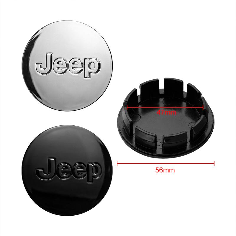 56mm Auto Wheel Center Emblem Wheel Center Hub Caps Center Covers for Jeep Renegade Compass Wrangler Patriot Grand Cherokee SRT ALN1