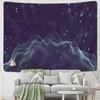 Starry Sky Wave Tapestry Wall Hanging Blue Lines Witchcraft Luck Minimalist Modern Style Hippie Dormitory Decor