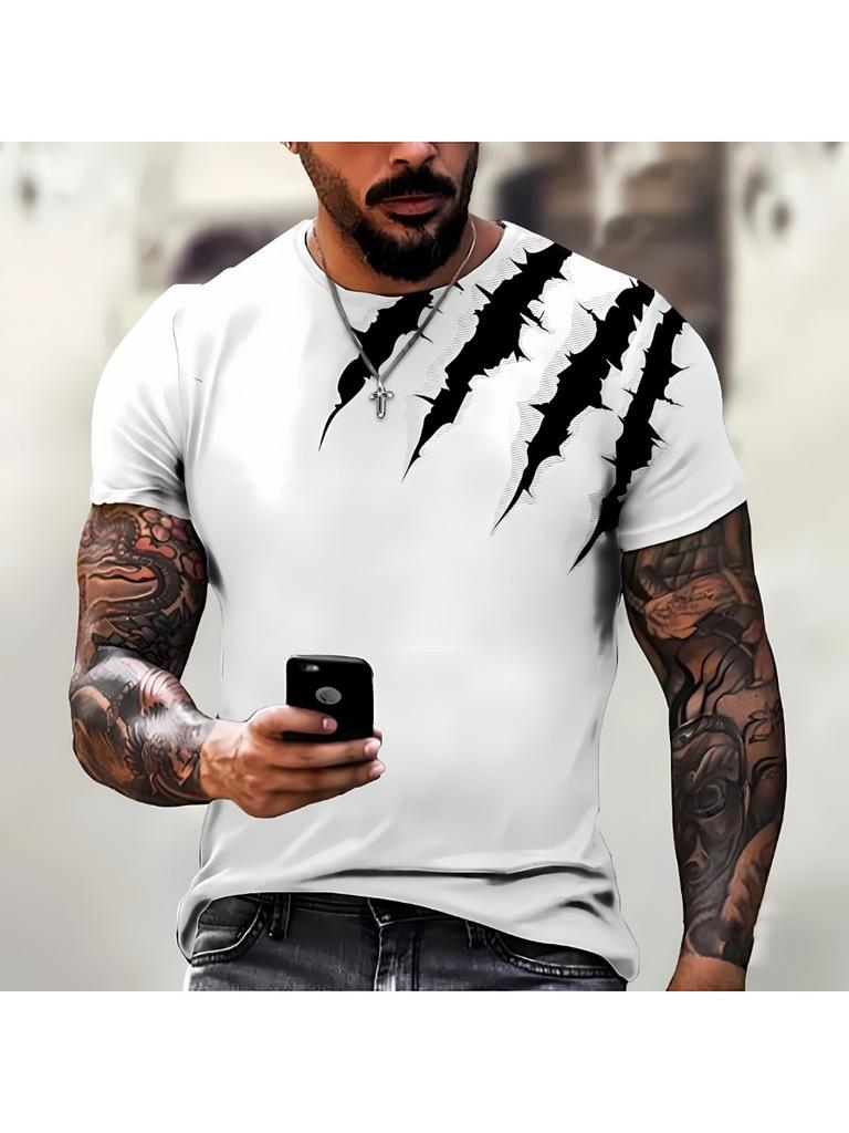 New 3D Graffiti Printed Men's T-shirt for the Summer a Casual Fashionable and Comfortable Polyester Fiber Men's