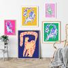 Nordic Abstract Animal Poster Red Pink Green Tiger Canvas Painting Funny Wall Art Prints Picture Kid Bed Room Home Decor