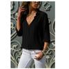 BITCED Women's Fashion Casual Solid Color Print Long Sleeve POLO Neck Blouses & Shirts