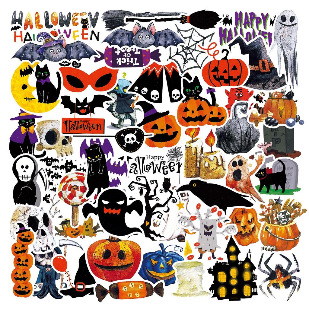 51 Halloween Stickers for Kids: Car, Journal, and Suitcase Decals