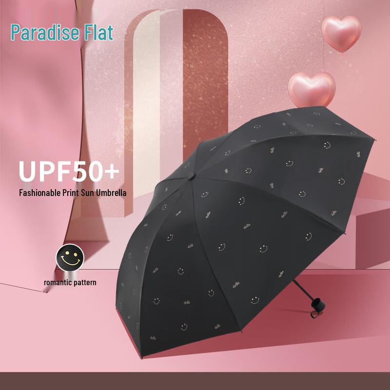 Heaven Three-Fold Black Glue Sun/Rain Umbrella