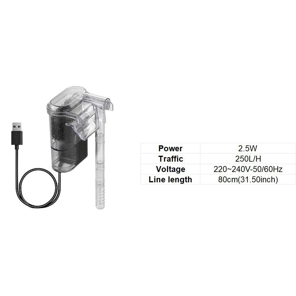USB Plug Mini Aquarium Filter Energy Efficient Suspended Filter Mini Aquariums прозрачный