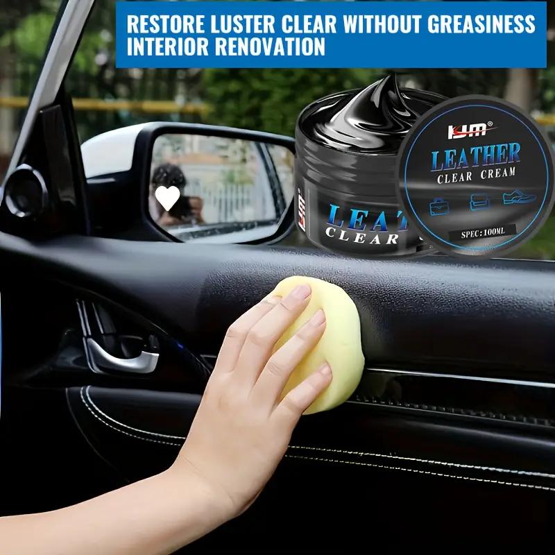 Car Leather Care Cream - Nourishing and Renewing Treatment for Seats, Steering Wheel and Door Panels,Interior Polishing