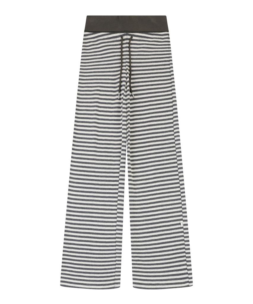 ORDINARY HOLIDAY Stripe Jersey Wide Pants [Charcoal]