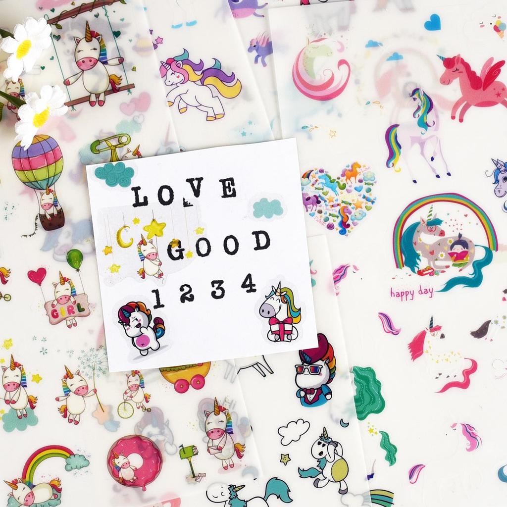 Unicorn Cartoon Stickers for Kids' DIY Creative Diary and Planner Decoration