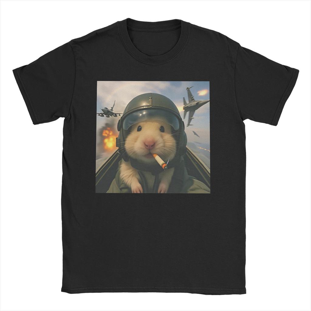 Dank Meme Hamster Staring Front Camera Hamster Calling WoUnisexs T Shirt Tee Shirt TShirts Pure Cotton Birthday Present Clothing