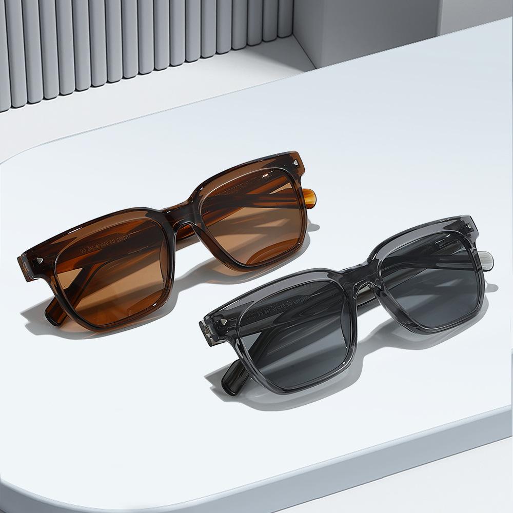 Polarized sunglasses with a square frame and pin-style temples, designed for women, offering UV protection for outdoor use