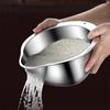Stainless SteelRice Washing Bowl Rice Sieve Colander Fruit and Vegetable Strainer Kitchen Tools Rice Washer Strainer Bowl
