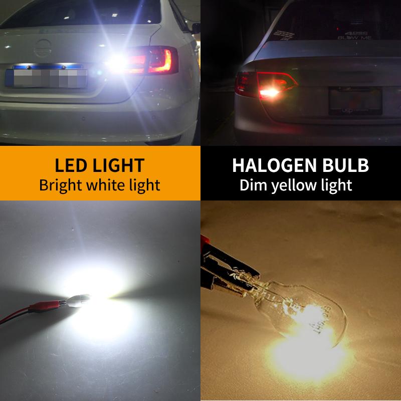 2PCS T15 White 3000K/Yellow 6000K Bulbs LED Reverse Light Backup Lamp W16W 2000LM 12V 921 912 Driving Lamp Car Accessories