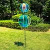 Sparkling Stripe Reflective Garden Pinwheels Rainbow Color Colorful Film Windmill Rotating Ball With Stakes Garden Decoration