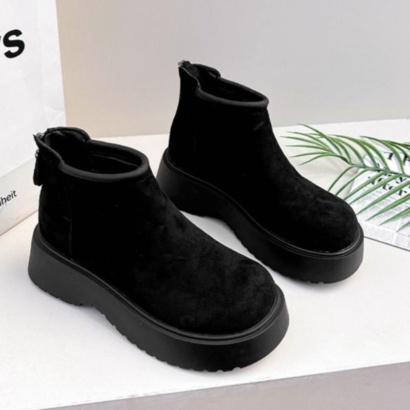 Fashion Platform Women Suede Short Boots Fashion Classical Winter New Shoes 2025 Designer Elegant Ankle Snow Boots Casual Cozy Zapatos