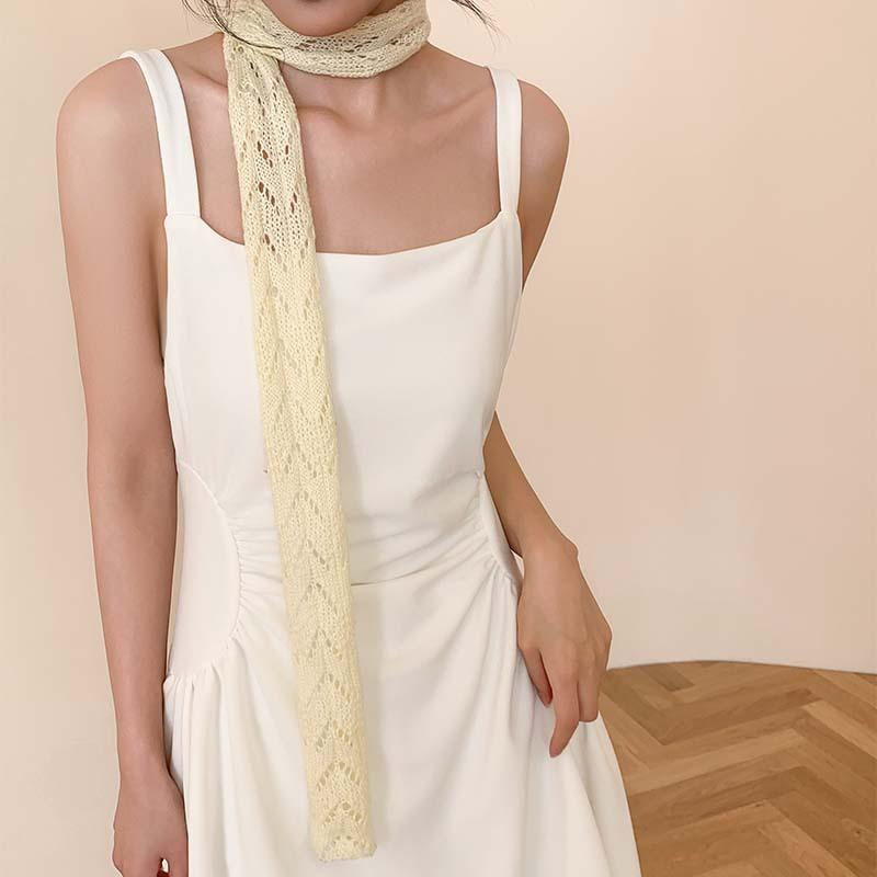 Boutique design spring new niche sexy hollow knitted scarf neckband fashionable decoration versatile and attractive