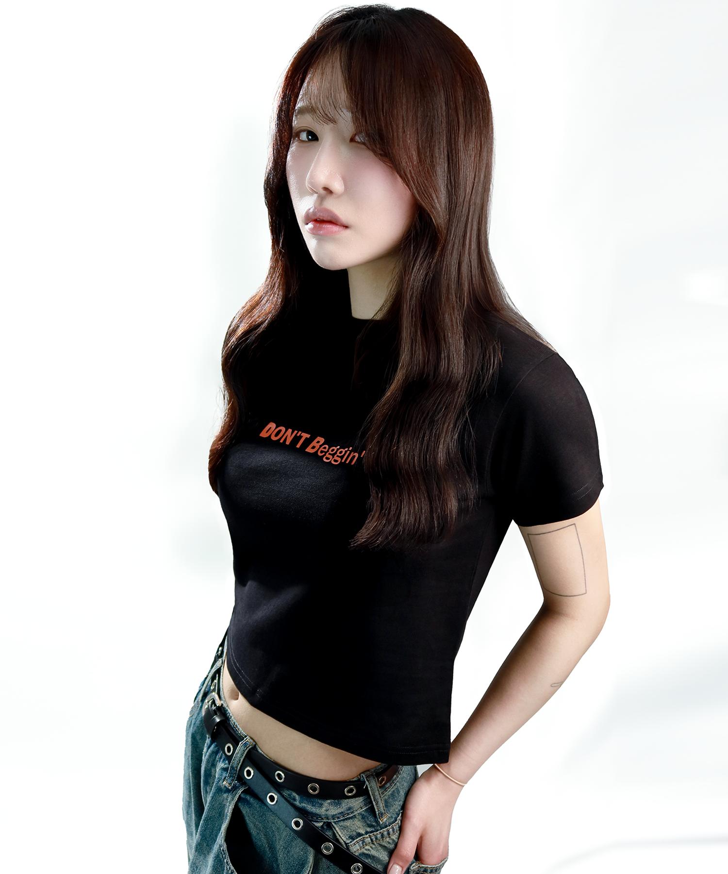 Just Haeng Dont Beggin Black Crop Top Free
