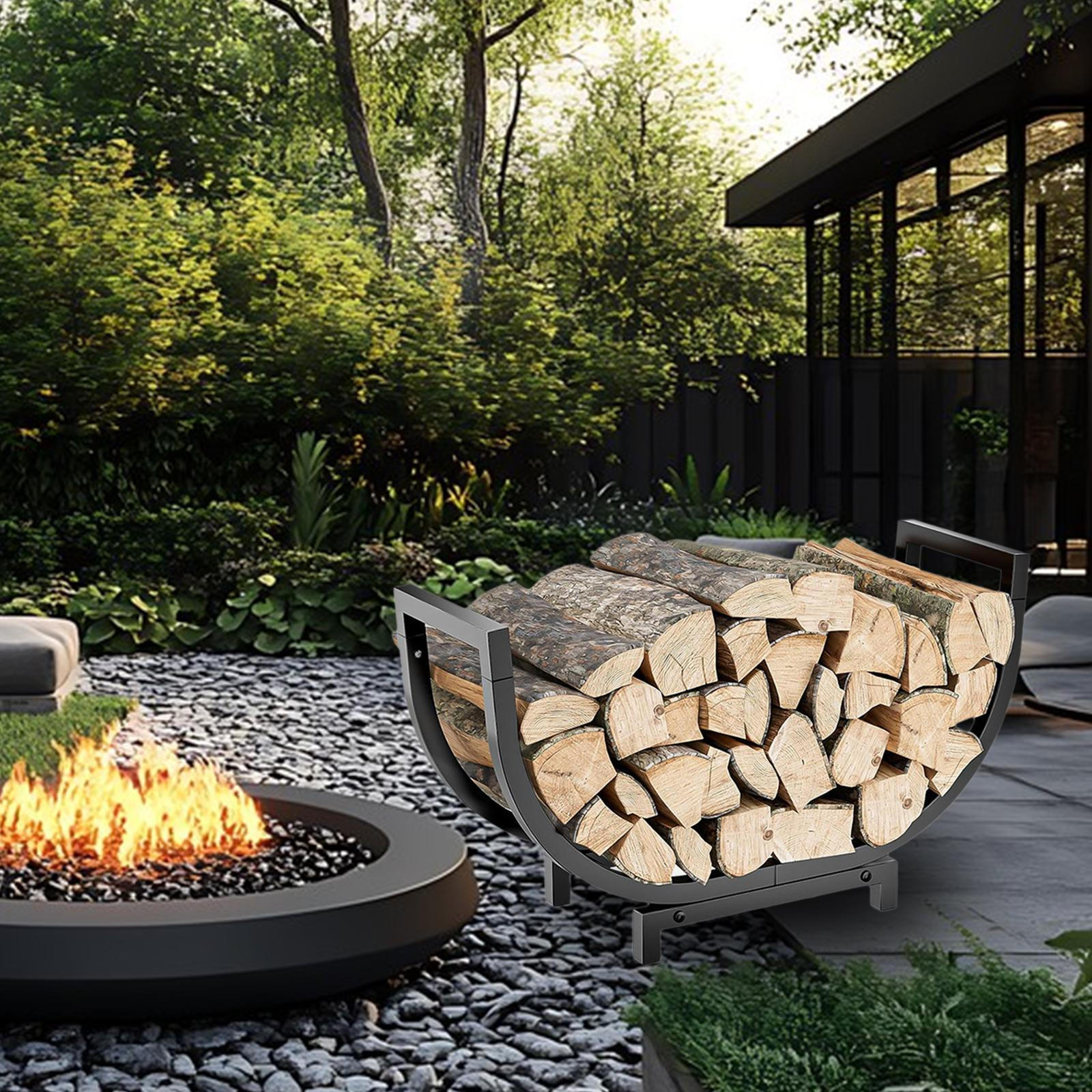 

Firewood Wood Log Holder Rack Burning for Indoor Outdoor