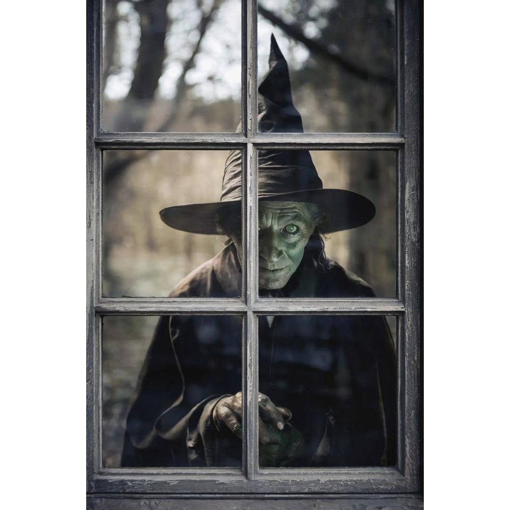 Dark Vintage Witch Halloween Posters Haunted House Pumpkin Girl Creepy Mansion Canvas Painting Wall Art Pictures Home Room Decor