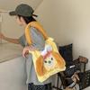 Cute cartoon furry handbag new personalized large capacity student class shoulder bag birthday gift