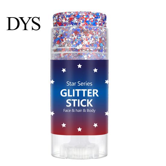 Independence Day Glitter Patriotic Red White and Blue Body Stick, 4th of July Accessories for Women Kids, Sparkling Self-adhesive For Face Hair