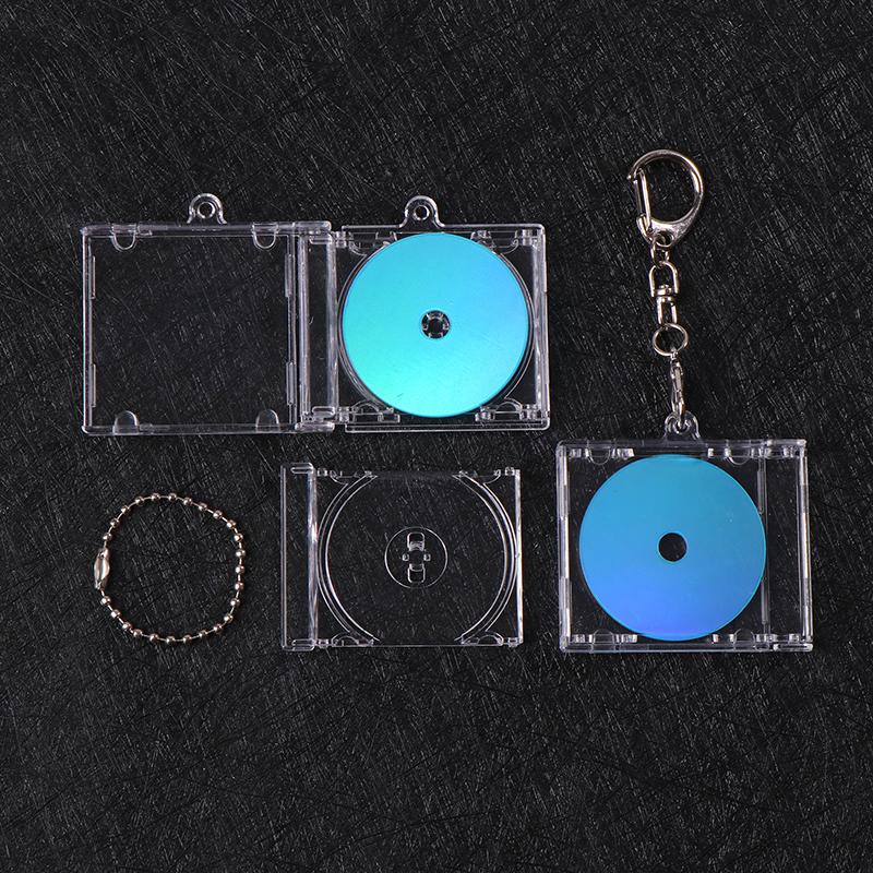 Mini CD Case Keychain for DIY Backpack Decor  Blank Album Shape 1PC Retro Music Album Pendant  Bag Hanging Accessory Creative