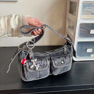 Denim Bag 2025 New Korean Version of Fashion Niche Shoulder Bag Women's Casual Versatile Messenger Underarm Bag Tide