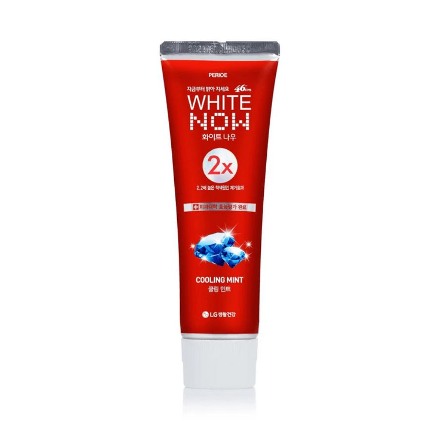 LG Perio-White Now Cooling Mint Toothpaste 120g - Gentle Whitening, Stain Removal, Fresh Breath, Enamel Friendly 120g