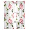 Rose Watercolor Background Sheer Curtains For Living Room Window Transparent Voile Tulle Curtain Bedroom Drapes Home Decor