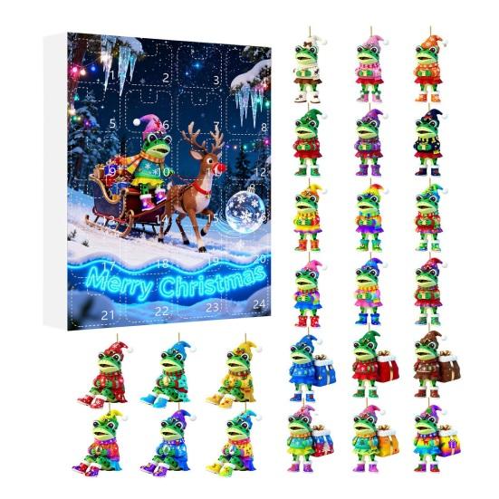 

Seasonal Advent Calendar Resist Frog Design 24-Day Countdown Festive Family Activity Calendar Festive Atmosphere Enhancer A