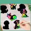 Theme Dog Birthday Scratch Cards Set Diy Puzzle Toys For Children Party Decor