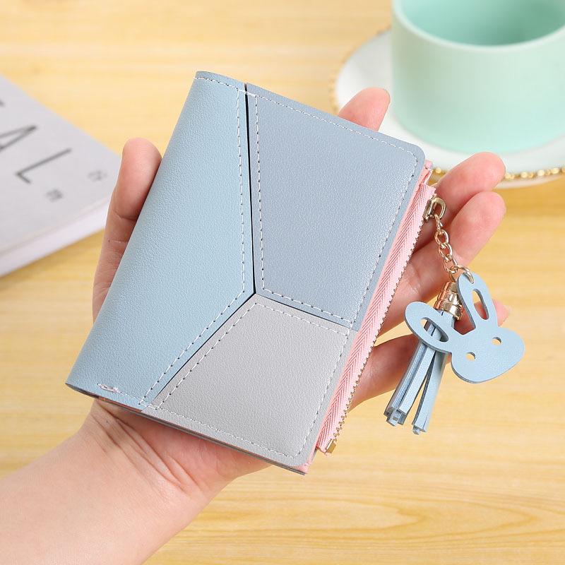 

Korean Style 2020 Tassel Short Women s Coin & Zipper Wallet синий
