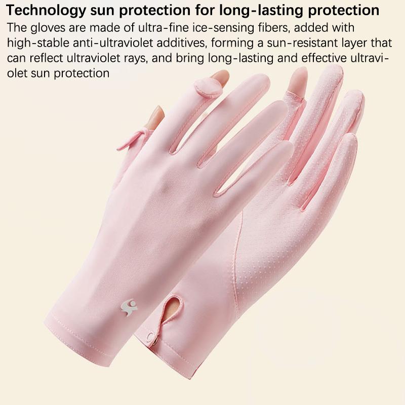 Summer  Sunscreen Gloves For Women Solid Color Uv Protection Ladies Gloves
