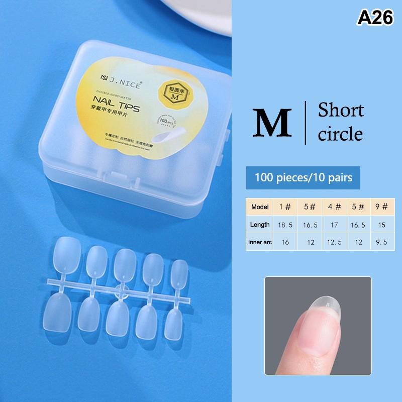 100Pcs Matte Full Cover Almond Nail Tips Soft Gel Fake Nails For Nail Salon Diy Manicure Home Nail Art Making