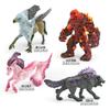 Pvc Static Model Toy Set Featuring Stunning Magma Golem Shadow Wolf Griffin Seahorse