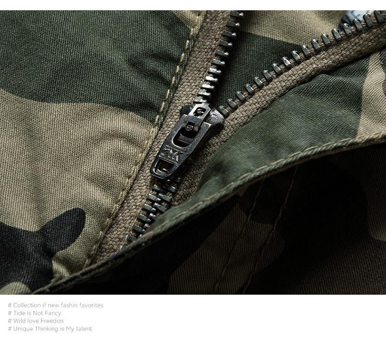 Men's Summer Camouflage Multi-Pocket Retro Workwear Shorts A079