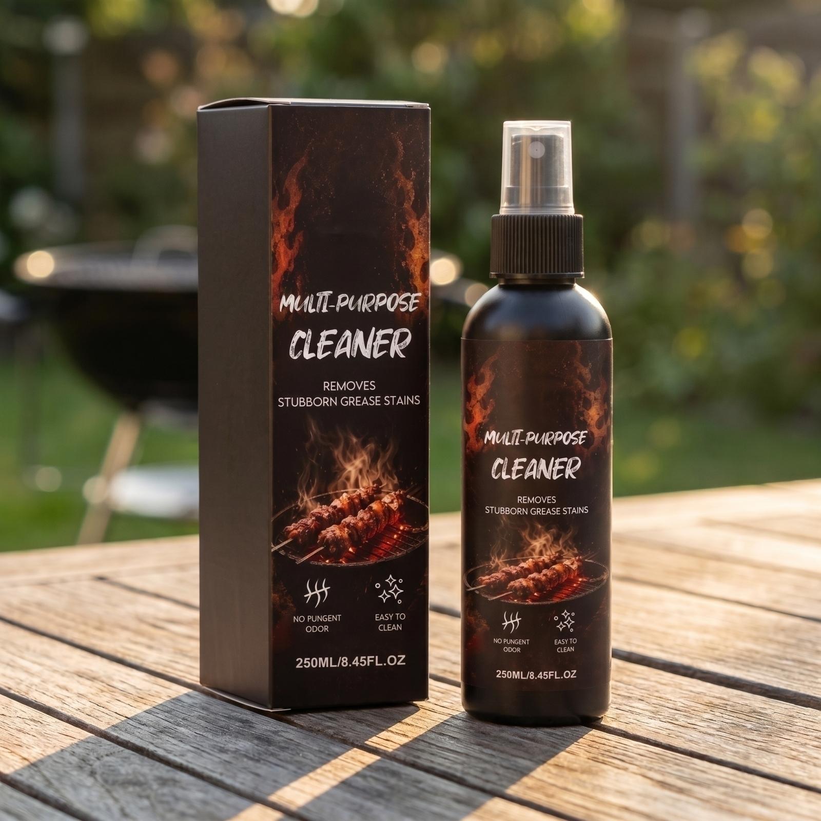

Multi Purpose Cleaner Spray for Barbecue Grill Surface Grease and Oil Stains Removal 250ml Bottle Suitable for Kitchen and Outdoor Use One Size чорний