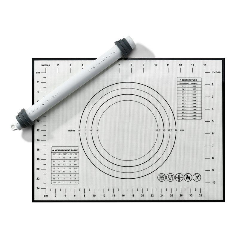 

CYCLI-Silicone Baking Pastry Mat With Non-Slip Design, Featuring Measuring Function For Rolling Out Dough, Making Pie Fondant чёрный