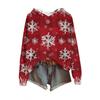 Women's Fashion Casual Long Sleeve Christmas Print Hooded Knitted Sweatshirt