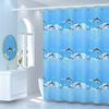 1Pc Shower Curtain - Ocean Theme With Dolphins Jumping In The Sky Design For A Refreshing Bathroom Waterproof
