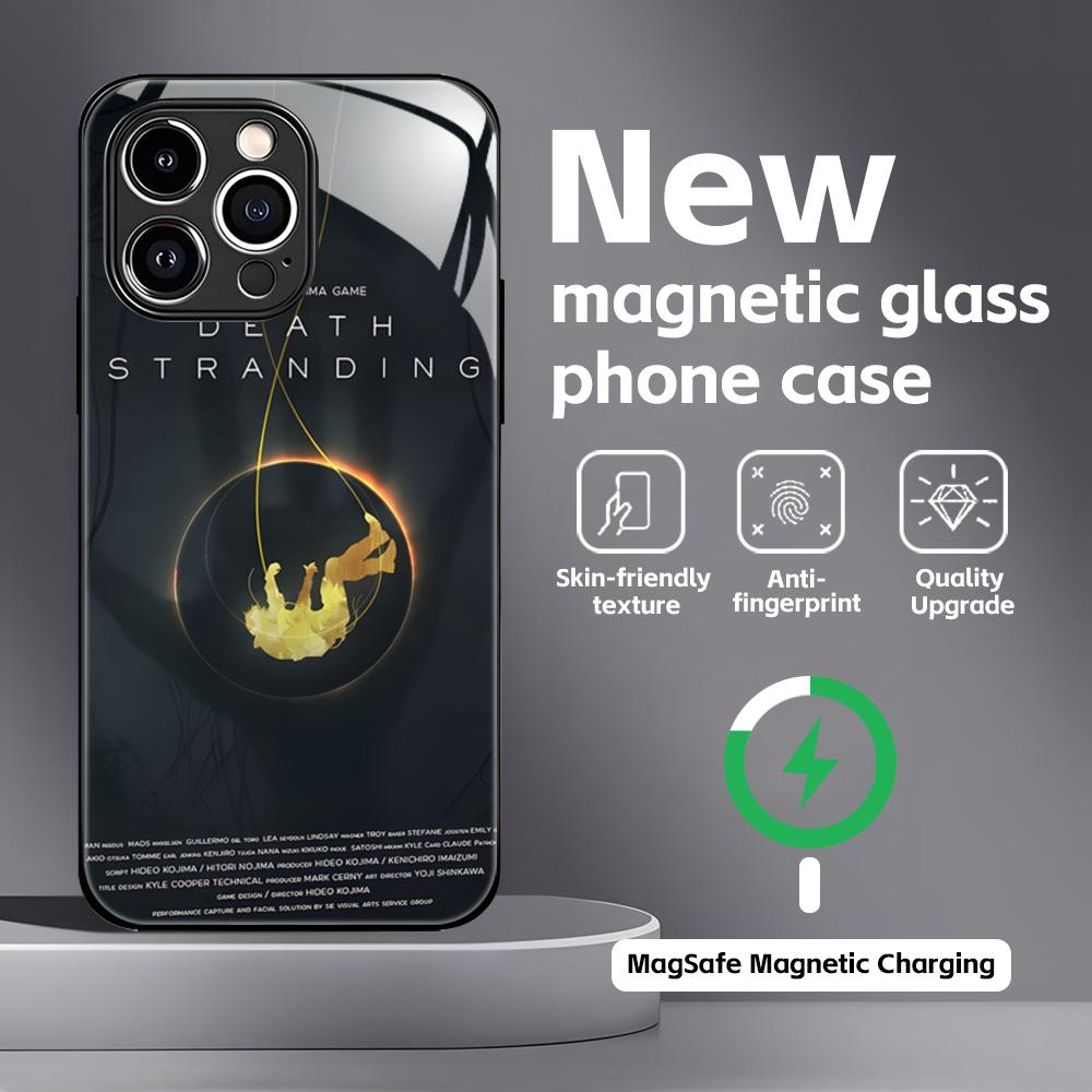 hot game D-Death S-Stranding Phone Case For iPhone 16 15 14 13 12 11 X XR XS 8 Plus Mini Pro Max Glass Magnetic Case