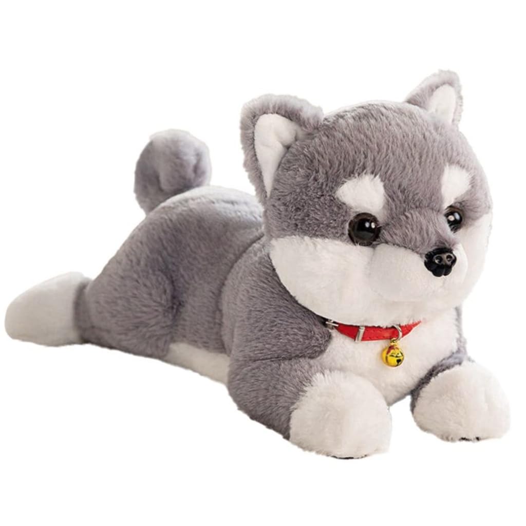 

Реалистичная плюшевая собака Сиба-ину, как живая, образовательная, на день рождения, для снятия стресса, реквизит для фото, 25 см, пушистая, игрушка, подушка, гибкая, мягкая, игрушка, подарок, средство для снятия стресса, реквизит, серая, серый