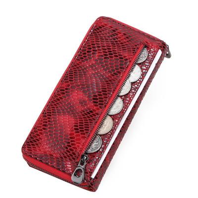 Anti Theft Brush Genuine Leather Women's Wallet Multifunctional Long Buckle Handbag